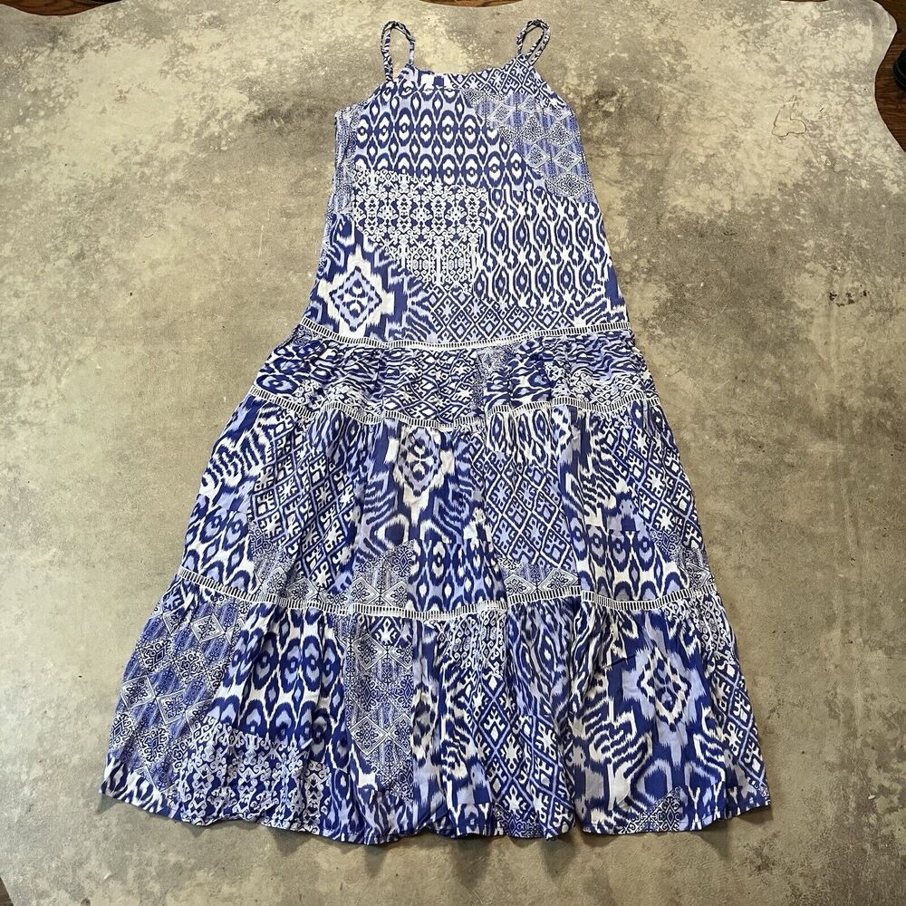 Sea‎ Lustre Dress Womens XS Indie Lace Maxi Long Blue Rayon Bpho